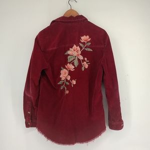 American Eagle Embroidered Corduroy Button Down